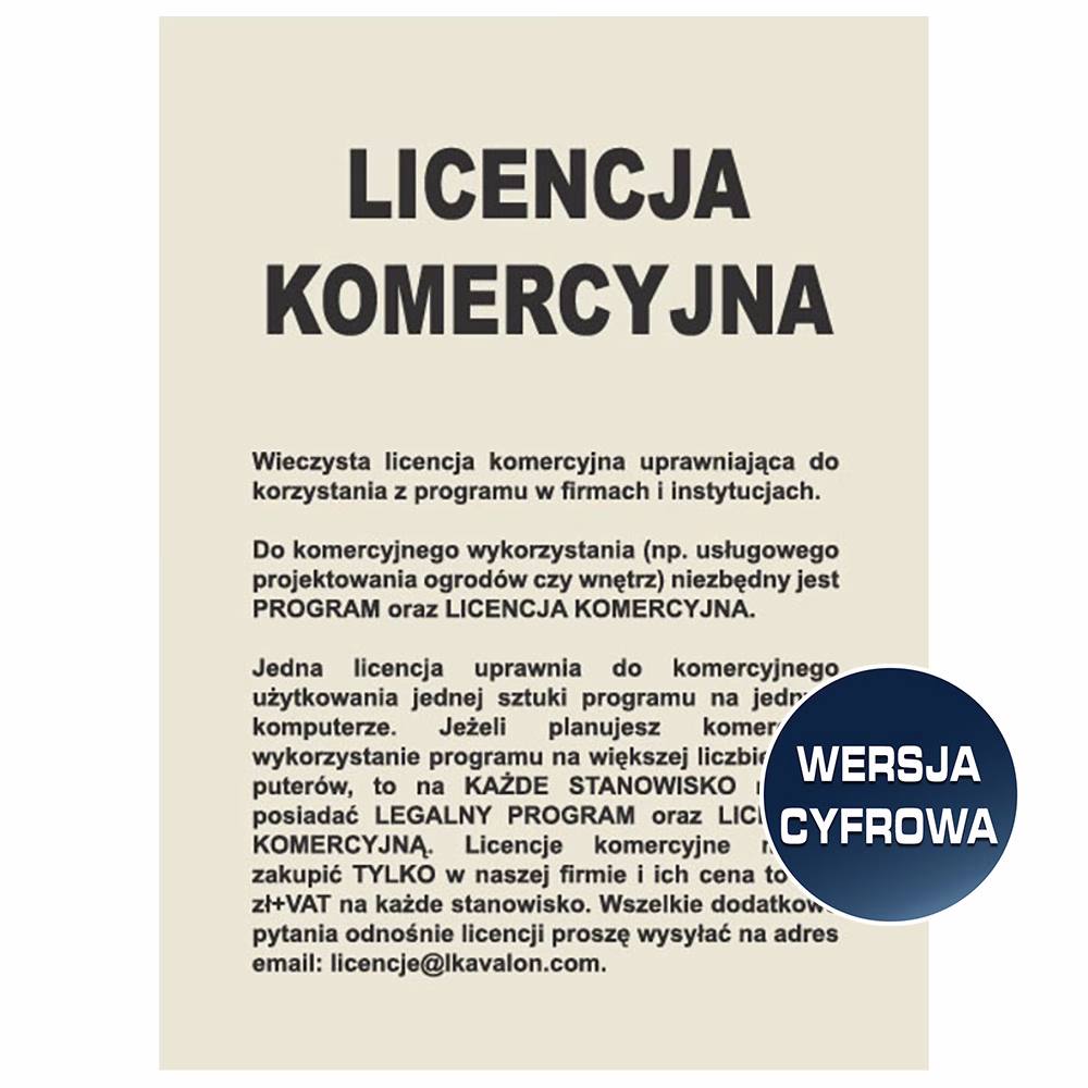 Licencja komercyjna SAM ZAPROJEKTUJ - WERSJA CYFROWA