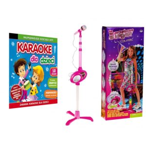 MIKROFON na statywie + Karaoke dla dzieci (DVD lub MP4)